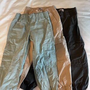SO Casual Cargo Joggers in Green, Beige, and Black